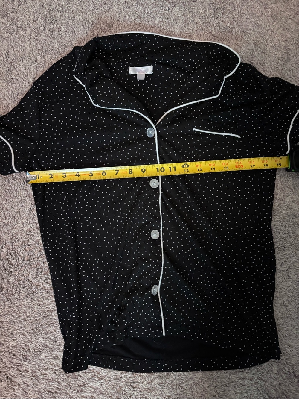 Secret Treasures Black with White Polka Dot Pajama Top and bottom Set Size Large - Picture 4 of 11